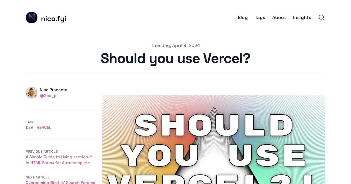 Should you use Vercel? | Nico's Blog