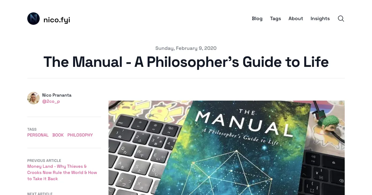 The Manual - A Philosopher's Guide to Life | Nico's Blog